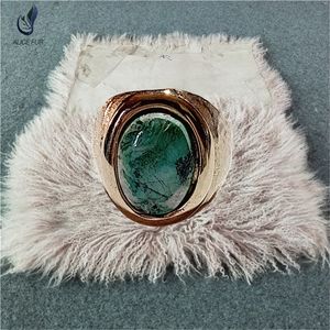 Genuine Stone Gold Tone Adjustable Ring. Size 10. NWOT